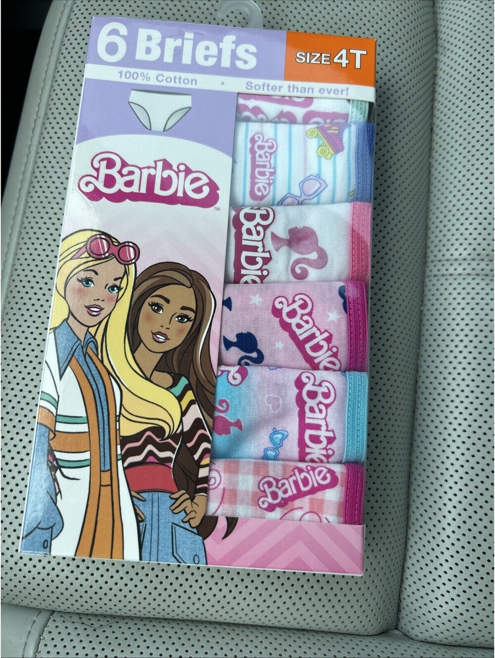 Barbie Pattern Girls Sz 4T Briefs Underwear 6 Pack